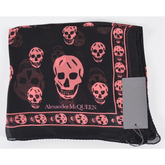Alexander McQueen Silk Chiffon Multiskull Scarf - Picture 1 of 12